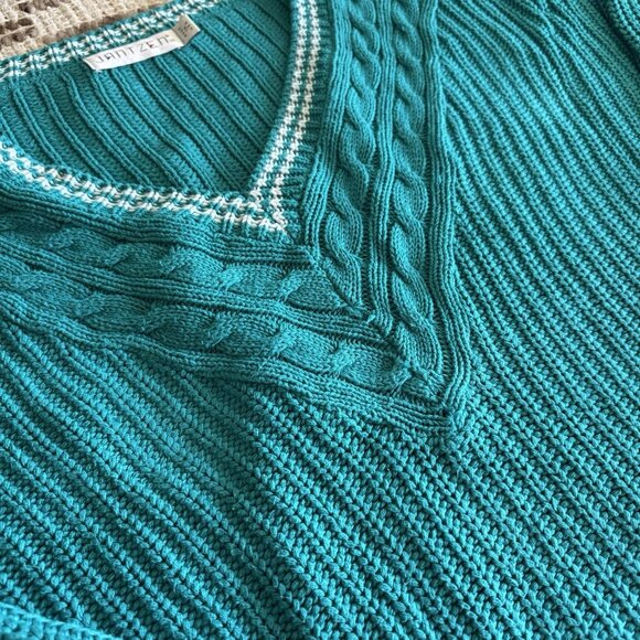 Vintage Jantzen Varsity Collegiate Tennis V-Neck Knit Sweater, XL - Picture 6 of 9